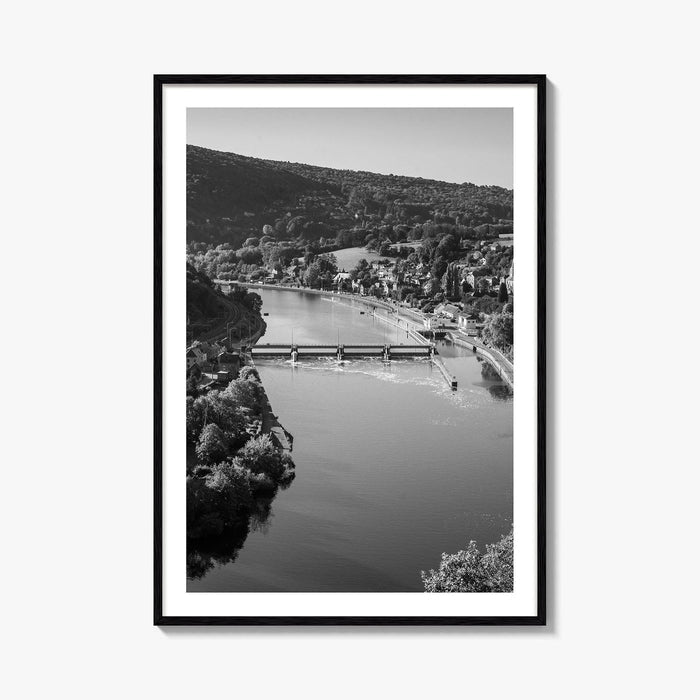 Ardennes Black and White Fine Art Photo Print, River Meuse Dinant Namur Poster