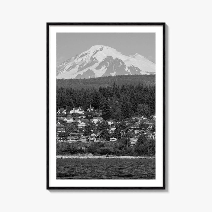 Bellingham Black and White Fine Art Photo Print, Mount Baker Washington Poster