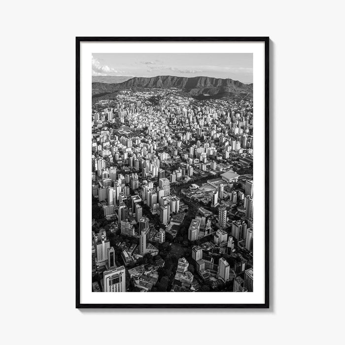 Belo Horizonte Skyline Black and White Fine Art Photo Print, Minas Gerais, Brazil, Poster