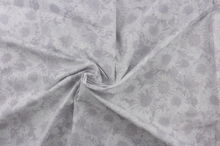 Benartex 108" Wide Quilt Back Sunflower Whispers Fabrics in White
