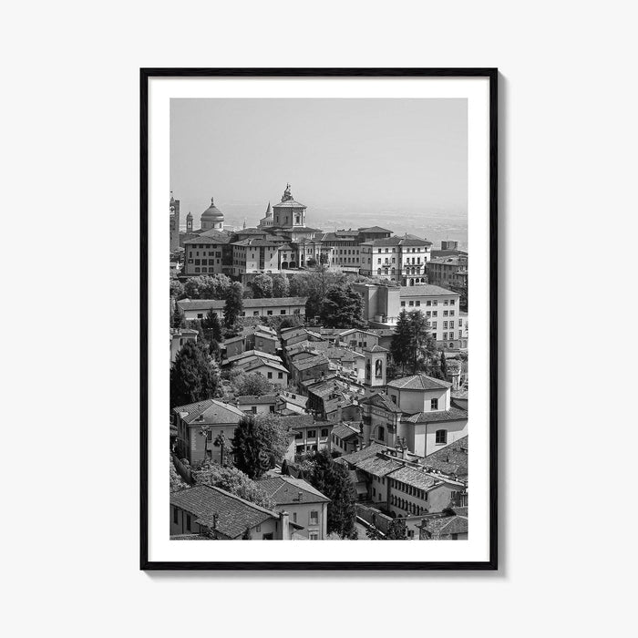 Bergamo Black and White Fine Art Photo Print, Citta Alta, Italy Wall Poster