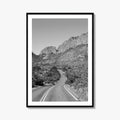 Big Bend National Park Black and White Fine Art Photo Print, Texas Road Poster