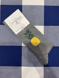Big Pineapple grey socks by Maison Broussaud