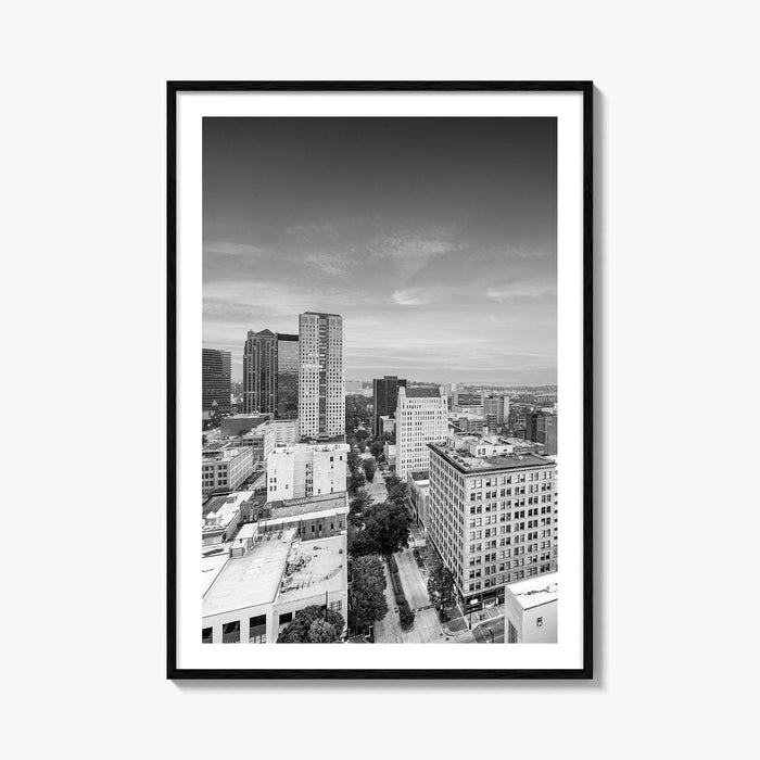 Birmingham Alabama Skyline Black and White Fine Art Photo Print, City, Alabama Poster