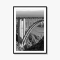 Bixby Creek Bridge Black and White Fine Art Photo Print, Big Sur, California Poster