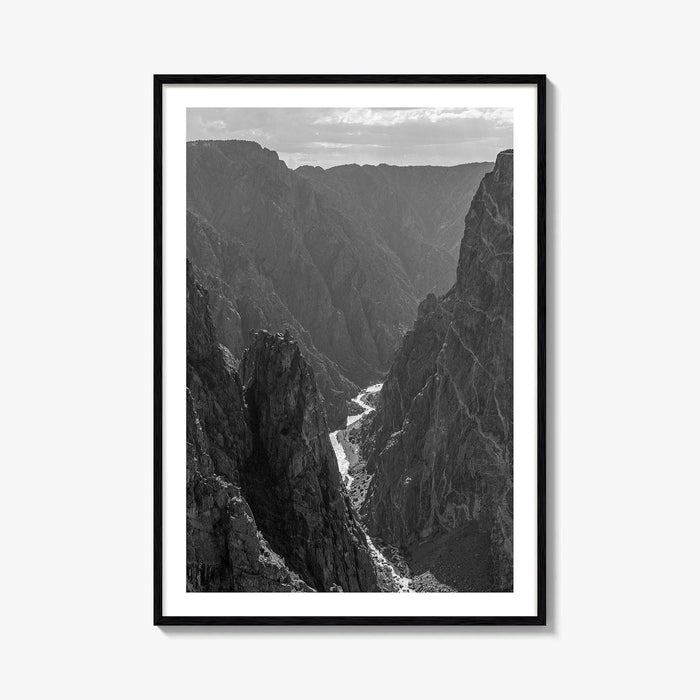 Black Canyon of the Gunnison Black and White Fine Art Photo Print, Colorado Poster