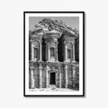 Petra Black and White Fine Art Photo Print, Monastery, Jordan Wall Poster