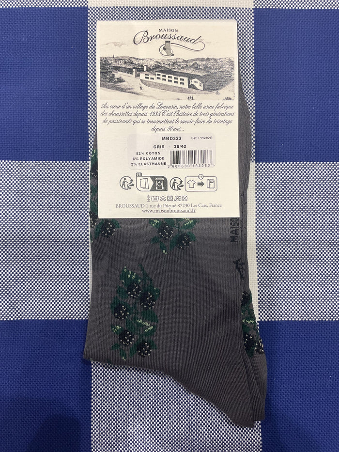 Blackberry grey socks by Maison Broussaud