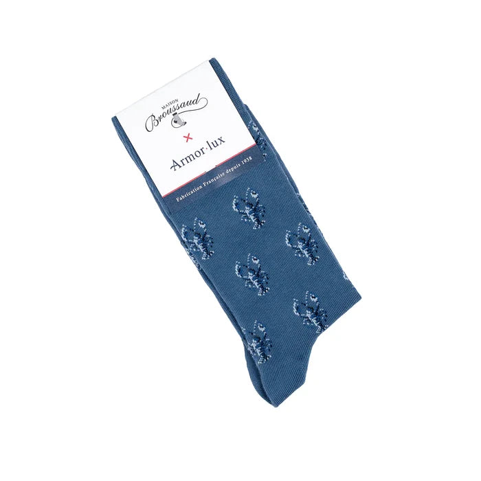 Blue Lobster Socks by Maison Broussaud x Armor-Lux