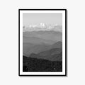 Blue Ridge Mountains Black and White Fine Art Photo Print, Smoky Mountains Poster