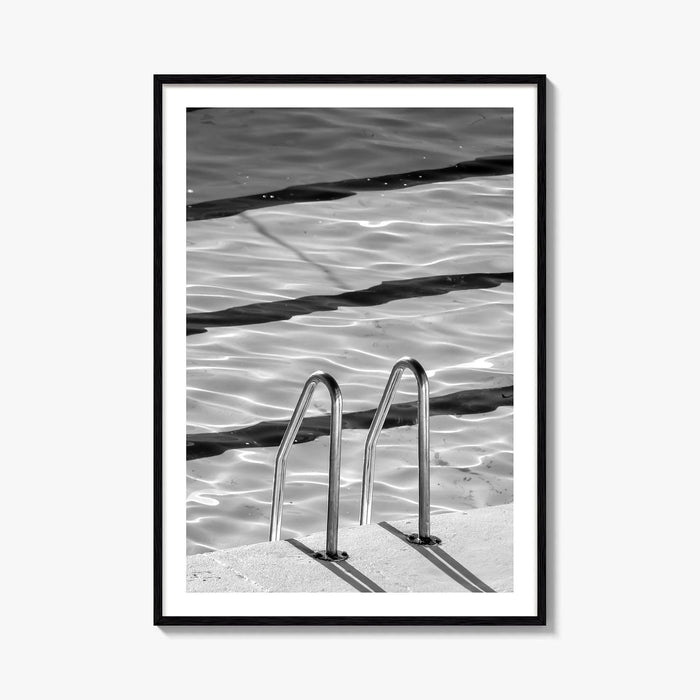 Bondi Beach Black and White Fine Art Photo Print, Sydney Icebergs Pool, Australia Poster