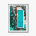 Bondi Beach Fine Art Photo Print, Icebergs Rockpool, Aerial Drone, Sydney NSW Australia Poster