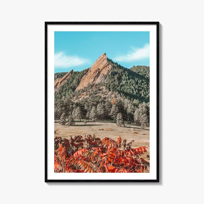 Boulder Fine Art Photo Print, Flatirons Colorado, Rocky Mountains, Autumn Foliage Poster