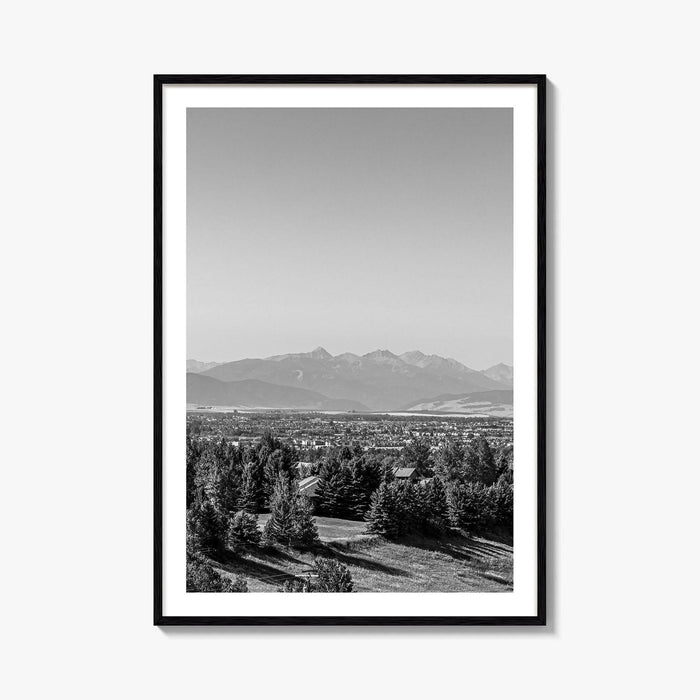 Bozeman Black and White Fine Art Photo Print, Montana Hills Landscape Poster, USA Poster