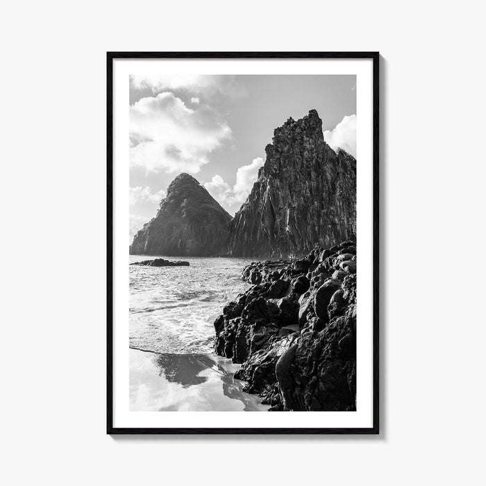 Fernando de Noronha Black and White Fine Art Photo Print, Dois Irmaos Brazil Poster