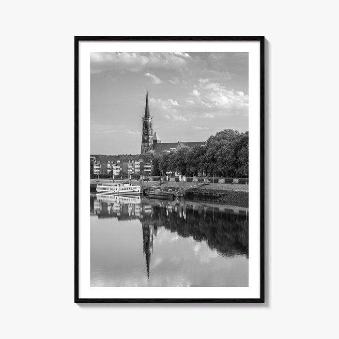 Bremen Black and White Fine Art Photo Print, Germany Wall Poster, St Stephani Church