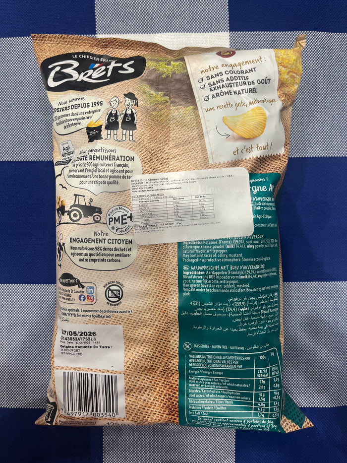 Brets Crinkle Cut Blue Cheese Chips 125g