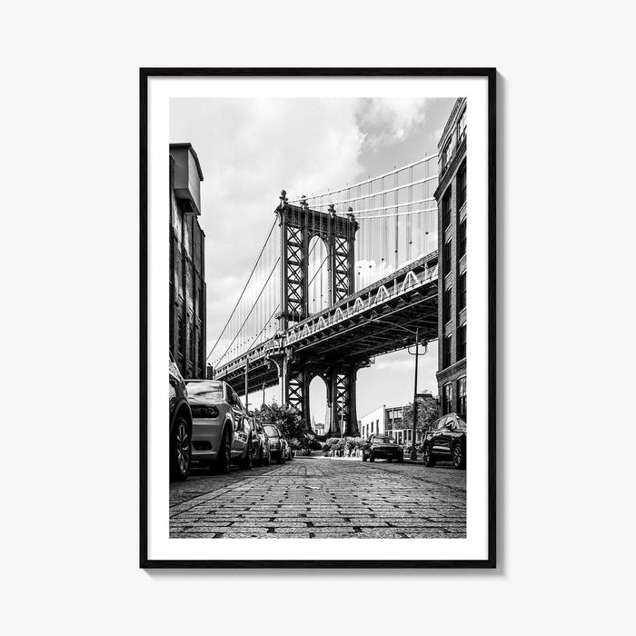 DUMBO Black and White Fine Art Photo Print, Manhattan Bridge New York City Poster
