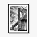 Brooklyn Bridge Black and White Fine Art Photo Print, NYC Wall Decor Poster, USA