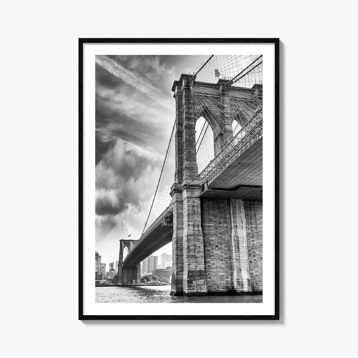 Brooklyn Bridge Black and White Fine Art Photo Print, NYC Wall Decor Poster, USA