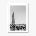 Brussels Black and White Fine Art Photo Print, Grand Place City Hall Belgium Poster