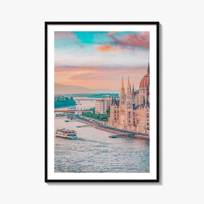 Budapest Fine Art Photo Print, Hungary Wall Decor Poster, Parliament Building, Danube River