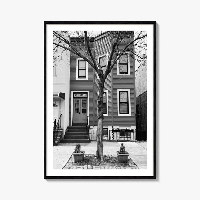 Bushwick Blue Black and White Fine Art Photo Print, Brooklyn New York City Poster