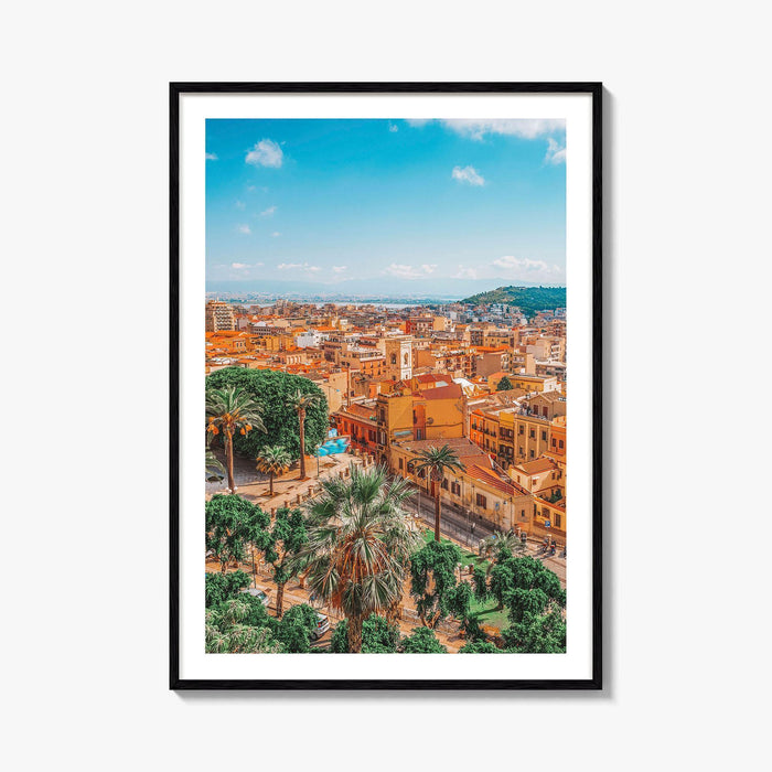 Cagliari Skyline Fine Art Photo Print, Sardinia Italy Wall Decor Poster
