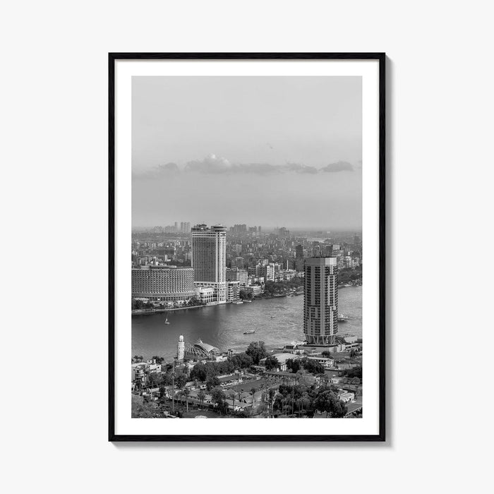 Cairo Black and White Fine Art Photo Print, Nile River, Egypt Wall Art