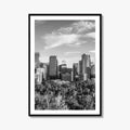Calgary Skyline Black and White Fine Art Photo Print, City Bow River Alberta Poster