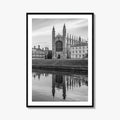 Cambridge Black and White Fine Art Photo Print, King's College Chapel, England UK Poster