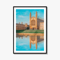 Cambridge England Fine Art Photo Print, UK Waterfront Panorama, Reflection Wall Decor Poster