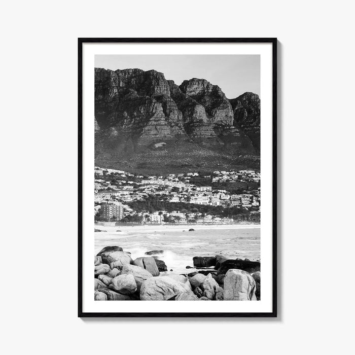 Cape Town Black and White Fine Art Photo Print, Camps Bay South Africa Poster