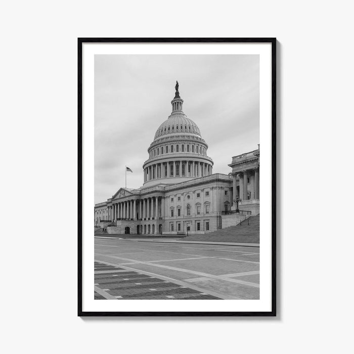 Washington DC Black and White Fine Art Photo Print, US Capitol, Wall Decor Poster