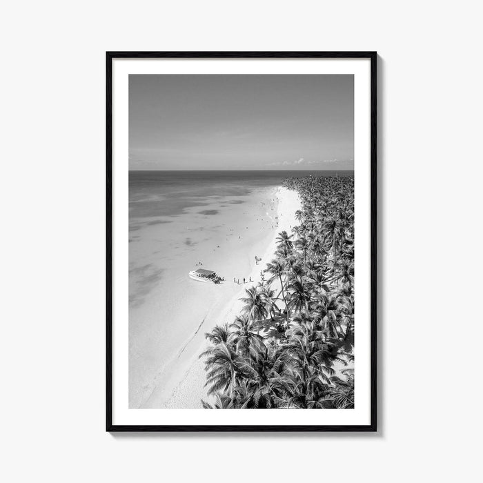 Saona Island Black and White Fine Art Photo Print, Dominican Republic Poster