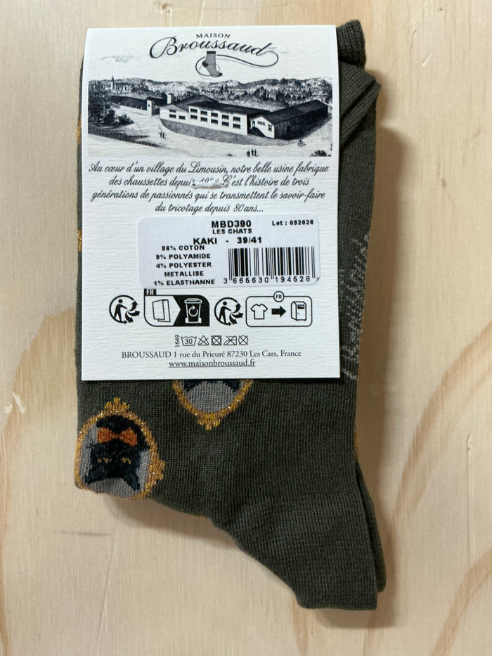 Cat (Chats) ankle socks by Maison Broussaud