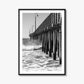 Cayucos Black and White Fine Art Photo Print, Estero Bay Pier, California Poster