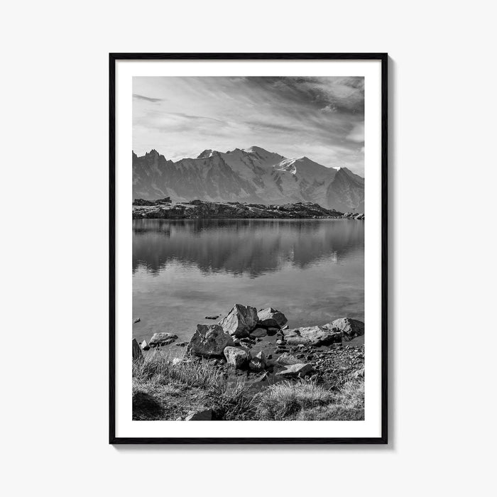 Chamonix Black and White Fine Art Photo Print, Mont Blanc French Alps Poster