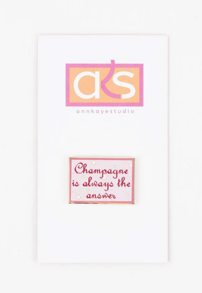 Champagne Is Always the Answer Pink Bubbles Needle Minder