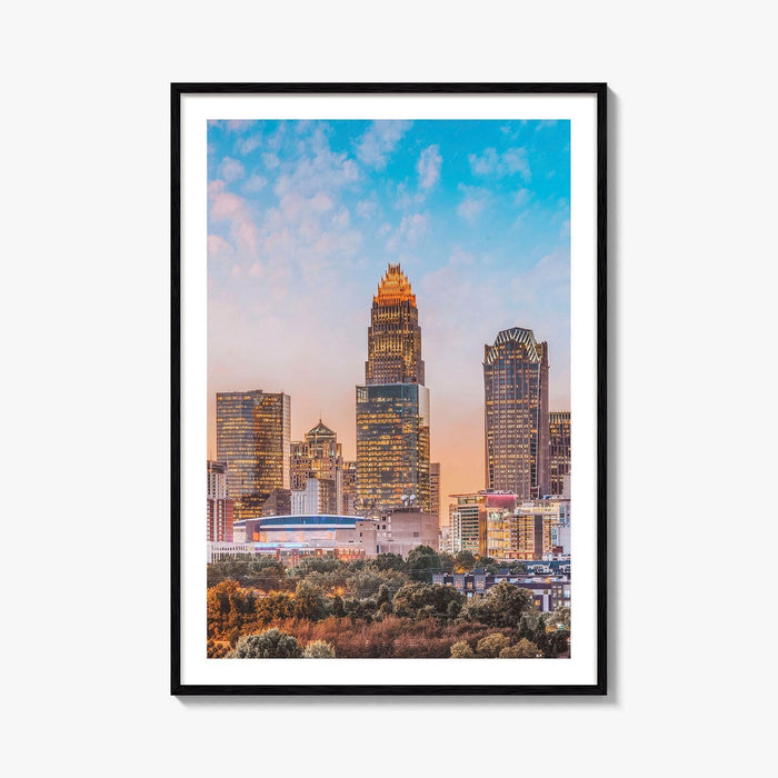 Charlotte Skyline Fine Art Photo Print, Uptown, North Carolina USA Poster