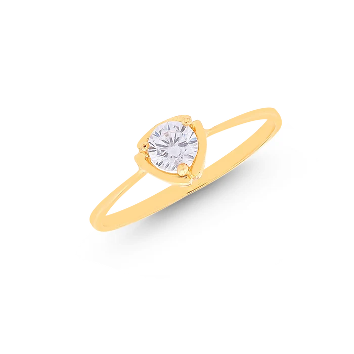 Charming Ring With CZ in 18K Gold