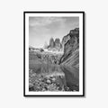 Torres Del Paine Black and White Fine Art Photo Print, Patagonia Poster