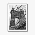 Cincinnati Black and White Fine Art Photo Print, Roebling Bridge, Ohio River, USA Poster