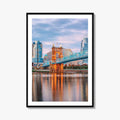 Cincinnati Skyline Fine Art Photo Print, Downtown, Ohio River Bridge, OH USA Wall Poster