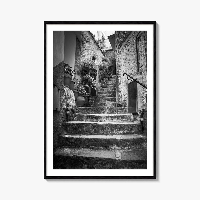 Cinque Terre Black and White Fine Art Photo Print, Riomaggiore Italy Poster