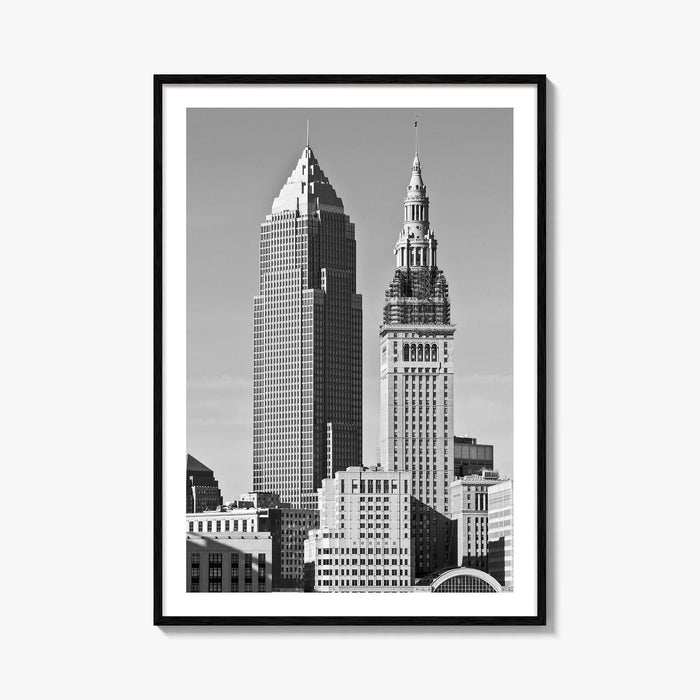 Cleveland Black and White Fine Art Photo Print, Ohio, USA, Downtown, Wall Poster