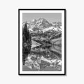 Maroon Bells Black and White Fine Art Photo Print, Aspen Colorado Lake Poster