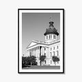 Columbia SC Black and White Fine Art Photo Print, South Carolina State House Poster
