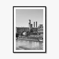 Columbus Georgia Skyline Black and White Fine Art Photo Print, Downtown Chattahoochee River Poster