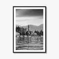 Lake Como Black and White Fine Art Photo Print, Mezzegra Italy Poster